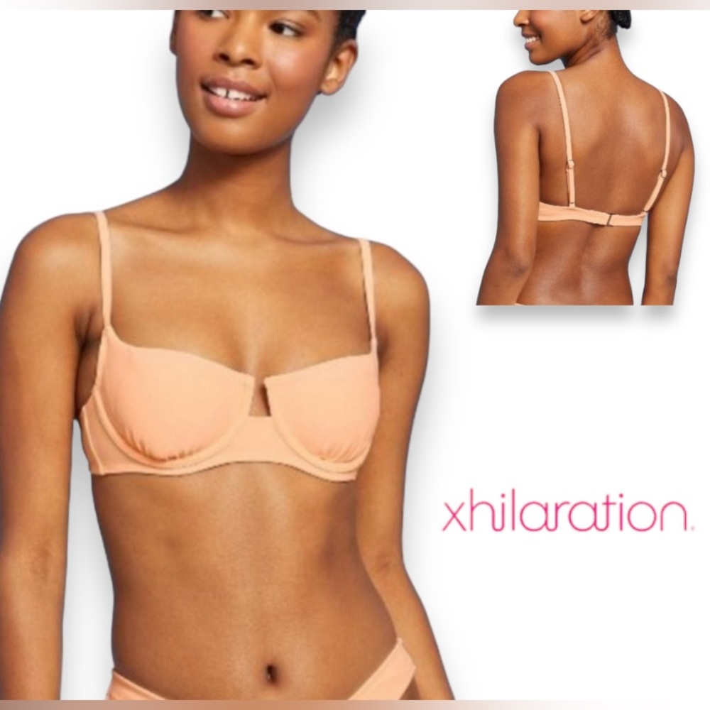 306. XS NWT Xilaration Juniors' Underwire Bikini Top in peach